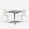 Ensemble table carrée pliante 70x70cm acier 2 chaises extérieur Mores Catalogue