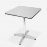 Ensemble table carrée pliante 70x70cm acier 2 chaises extérieur Mores Dimensions