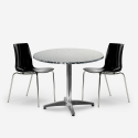 Ensemble Extérieur 4 Chaises Design Moderne Table Ronde 70cm Acier Bar Restaurant Remos Catalogue