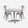 ensemble table ronde 70cm acier 2 chaises vintage style Lix design taerium Promotion