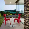 ensemble 2 chaises style Lix et table 70x70cm horeca bar restaurants starter silver Choix