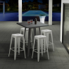 table haute + 4 tabourets métalliques conçus par industrial gowanus Modèle