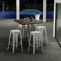 table haute 60×60 + 4 tabourets de bar style industriel kips bay Vente