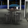 table haute + 4 tabourets en métal style industriel williamsburg Vente