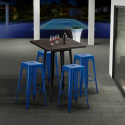 table haute + 4 tabourets en métal style industriel little italy Prix