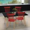 Table noire 120x80cm + 4 chaises design cuisine et salle à manger Bar Genk 