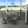 table carrée + 4 chaises en métal au style industriel flushing Vente