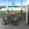 table carrée + 4 chaises en métal design industrial jamaica Vente