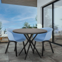 Table ronde noire design 80cm + 2 chaises Oden Black Caractéristiques