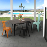 Ensemble  table 120x60cm 4 chaises cuisine salle à manger industriel harvey Vente