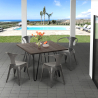 table 80x80 + 4 chaises style Lix design industriel bar cuisine restaurant reims dark Choix