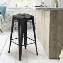 tabouret de bar vintage en métal design industriel style steel stale 78cm 