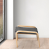Repose-pied en bois au design scandinave pour fauteuil canapé de salon Sylt Dimensions