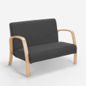 Fauteuil canapé design en bois et tissu pour salon et studio Esbjerg 