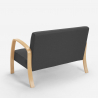 Fauteuil canapé design en bois et tissu pour salon et studio Esbjerg 