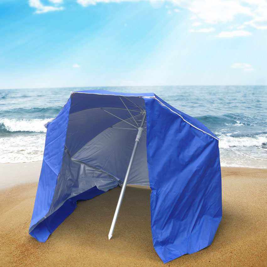 Parasol de plage portable léger en aluminium Piuma de 200 cm