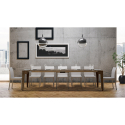 Table console extensible en bois pour salle à manger 90x42-302cm Isotta Noix Réductions