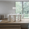 Console extensible 78x47-299cm table de salle à manger en bois blanc Allin Réductions