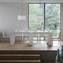 Console extensible 78x47-299cm table de salle à manger en bois blanc Allin Catalogue