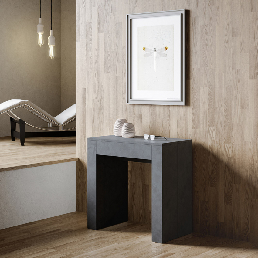 Console de table à manger extensible 78x47-299cm anthracite Allin Report Promotion