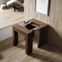 Table console d'entrée extensible 78x47-299cm bois salle à manger Allin Noix Remises