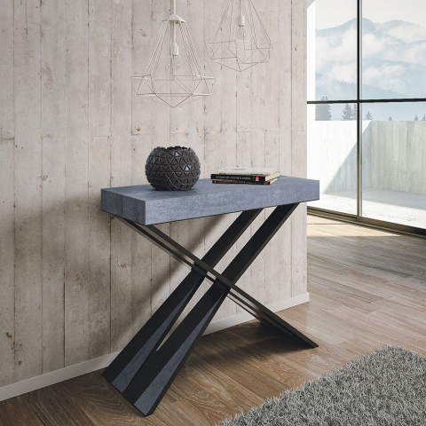Console design extensible 90x40-300 cm table moderne Diago Concrete