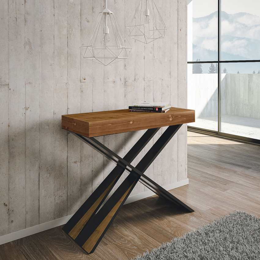 Console extensible 90x40-300 cm table en bois design moderne Diago Fir Promotion