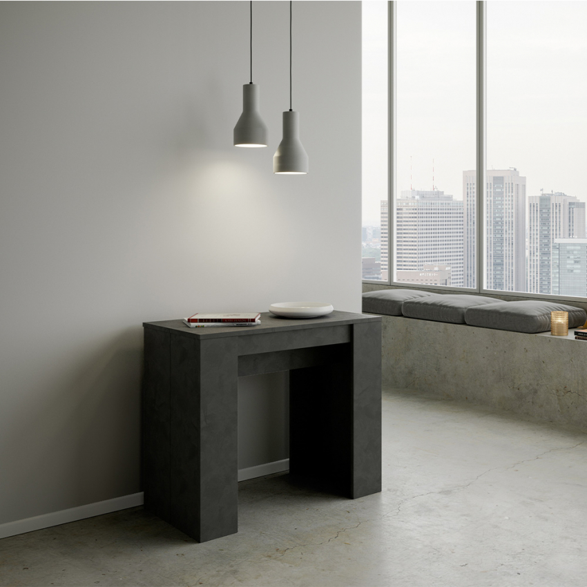 Console extensible 90x48-204cm table design moderne anthracite Basic Small Report Promotion
