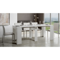 Table à manger console design extensible 90x42-302cm bois blanc Modem Remises