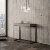 Table console extensible design moderne 90x40-300cm gris Nordica Concrete Promotion