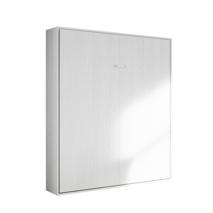 Lit escamotable double 160x190cm armoire murale blanche kentaro Itamoby -  Conforama