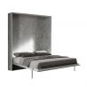 Lit double 160x190cm armoire grise escamotable au mur Kentaro Concrete Offre