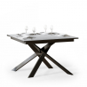Table à manger extensible 90x120-180cm design blanc moderne Ganty Offre