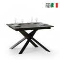 Table à manger extensible moderne 90x120-180cm anthracite Ganty Report Vente