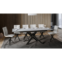 Table à manger extensible 90x160-220cm design blanc moderne Ganty Long Remises