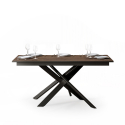 Table à manger design extensible 90x160-220cm bois moderne Ganty Long Wood Offre