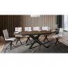 Table à manger design extensible 90x160-220cm bois moderne Ganty Long Wood Remises