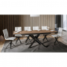 Table à manger en bois extensible moderne 90x160-2200cm Ganty Long Oak Remises
