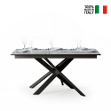 Table à manger extensible 90x160-220cm design moderne marbre Ganty Long Marble Vente