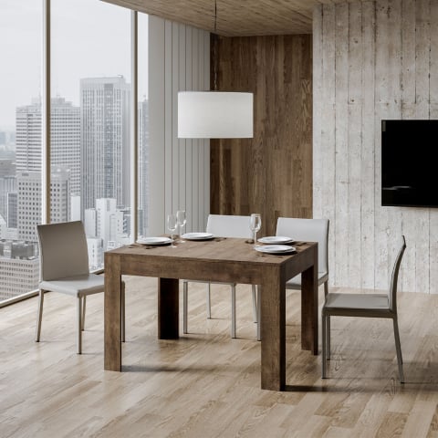 Table à manger design extensible 90x120-180cm bois moderne Bibi Wood