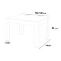 Table à manger design extensible 90x120-180cm bois moderne Bibi Wood Catalogue