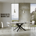Table à manger extensible 90x130-234cm design blanc moderne Volantis Remises