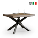 Table à manger en bois extensible moderne 90x130-234cm Volantis Noix Vente