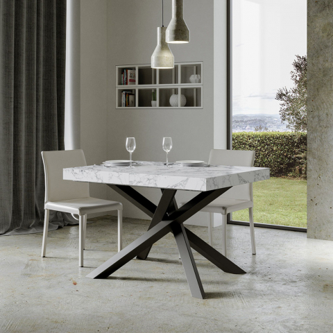 Table à manger cuisine extensible 90x130-234cm marbre Volantis Marble Promotion