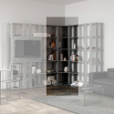 Bibliothèque d'angle grise salon design moderne Kato Angolo B Concrete Offre