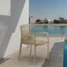 Chaise en polypropylène accoudoirs jardin café Grand Soleil Gruvyer Arm 