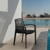 Chaise en polypropylène accoudoirs jardin café Grand Soleil Gruvyer Arm 