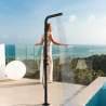 Douche de piscine de jardin en acier avec douchette double mitigeur Budoni Dimensions