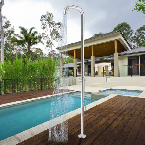 Colonne de douche de jardin d'extérieur avec mitigeur douchette de piscine Sassari