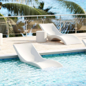 Chaise longue piscine jardin bain de soleil design blanc Vega Remises